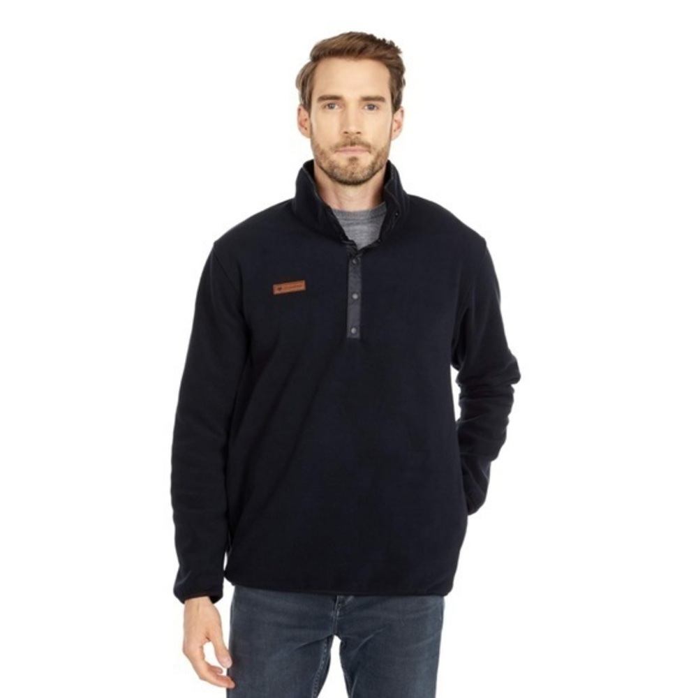 Obermeyer Men's Boulder Fleece Top Sweater Button Up Black New With Tags Size XL